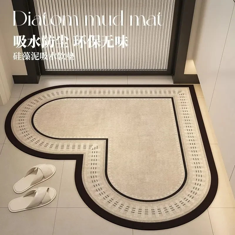 轻奢硅藻泥浴室吸水地垫洗手间防滑耐脏免洗脚垫卫生间速干垫子