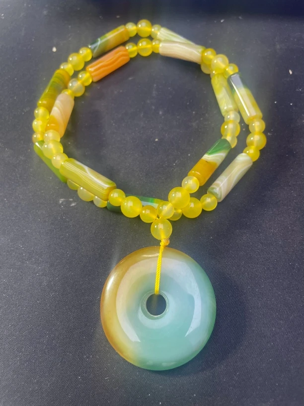 天然玛瑙时尚百搭黄 绿盐源玛瑙平安扣（多样性拍一发一）