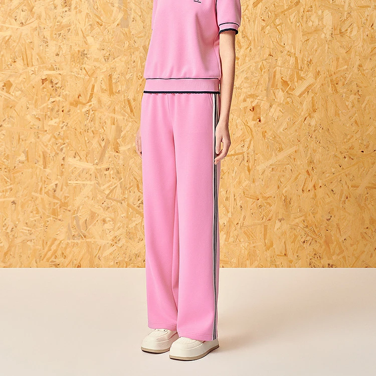 ToyzY24夏新款撞色侧条纹直筒阔腿休闲裤ZC34220150