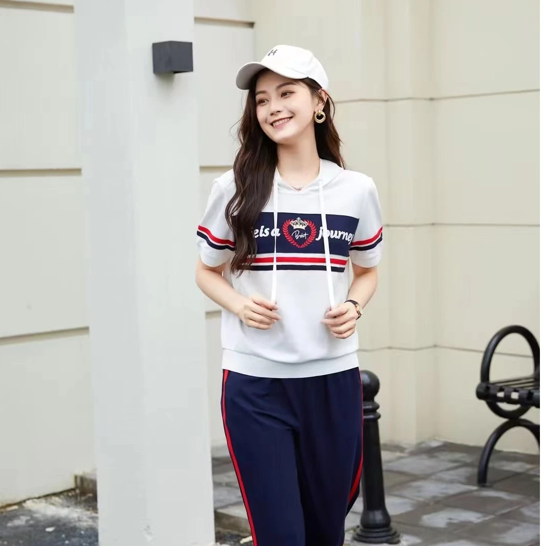 （买上衣送裤子）十二篮23年夏季时尚运动连帽休闲套装7C63260340
