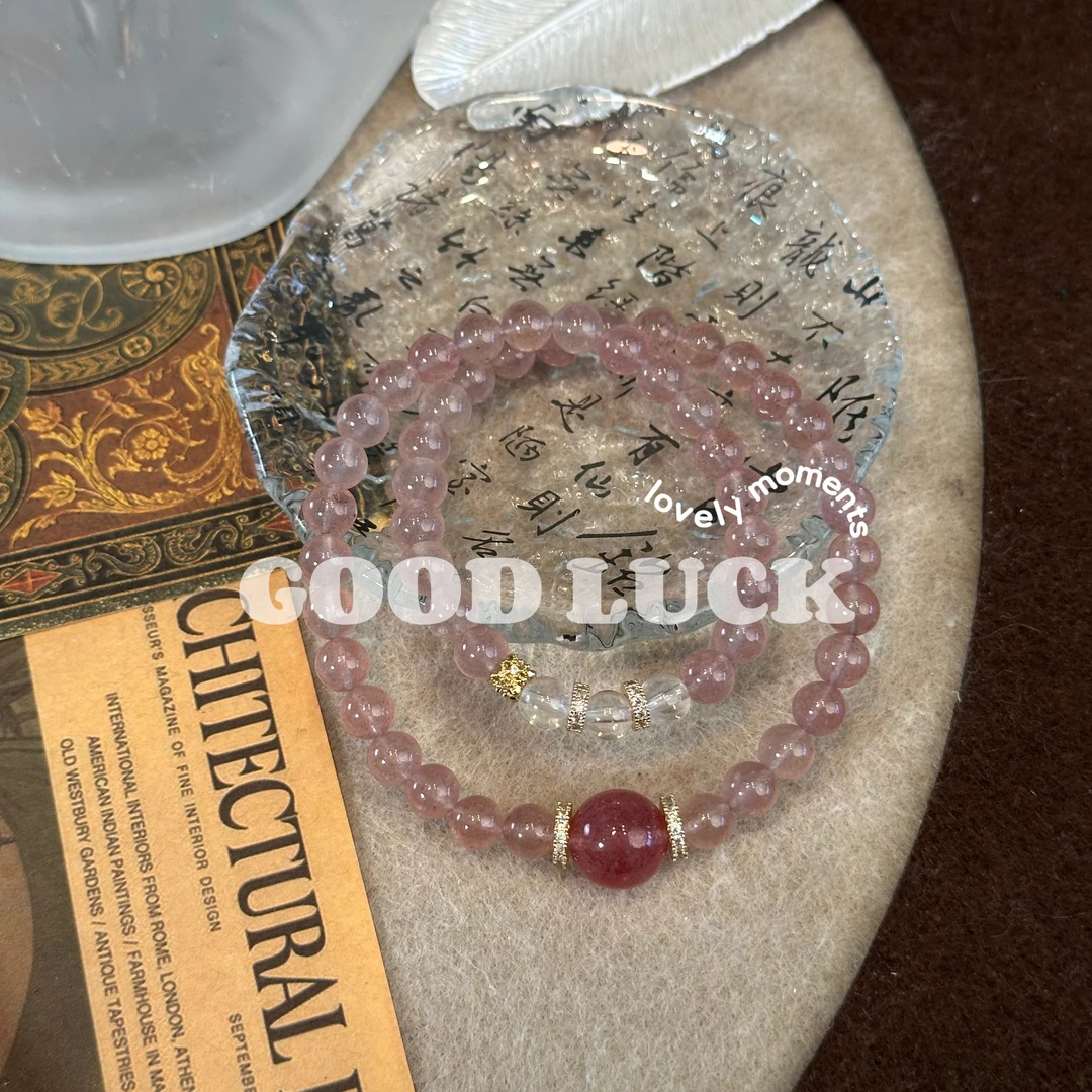 【550草莓气泡水】水晶原创小众设计