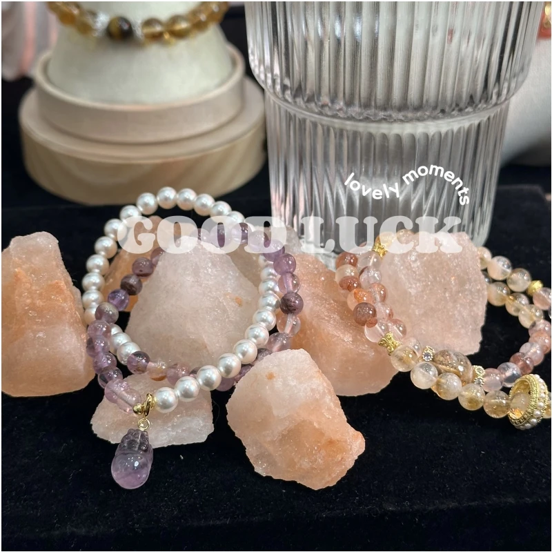 天然水晶手串【GOOD LUCK】原创小众设计