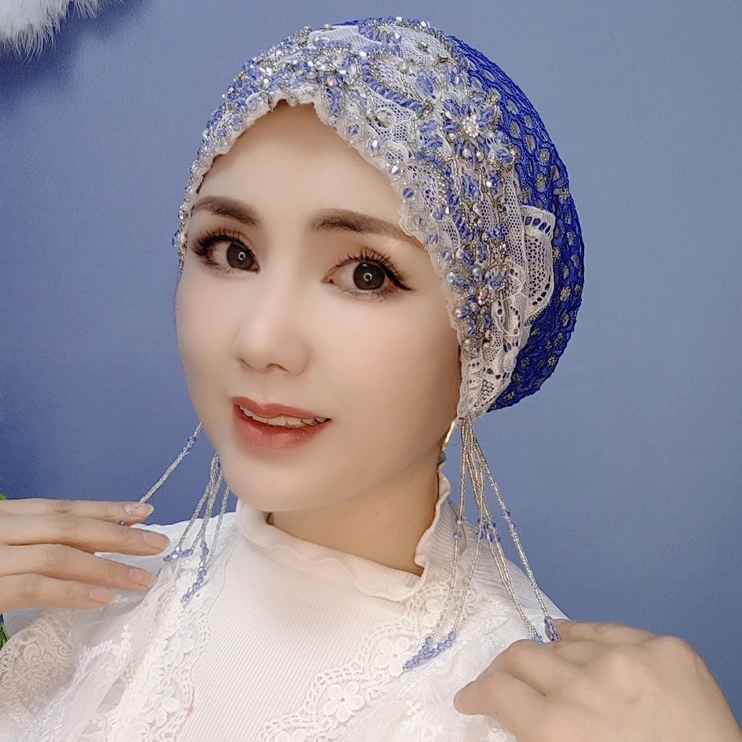 名族风水晶流苏帽