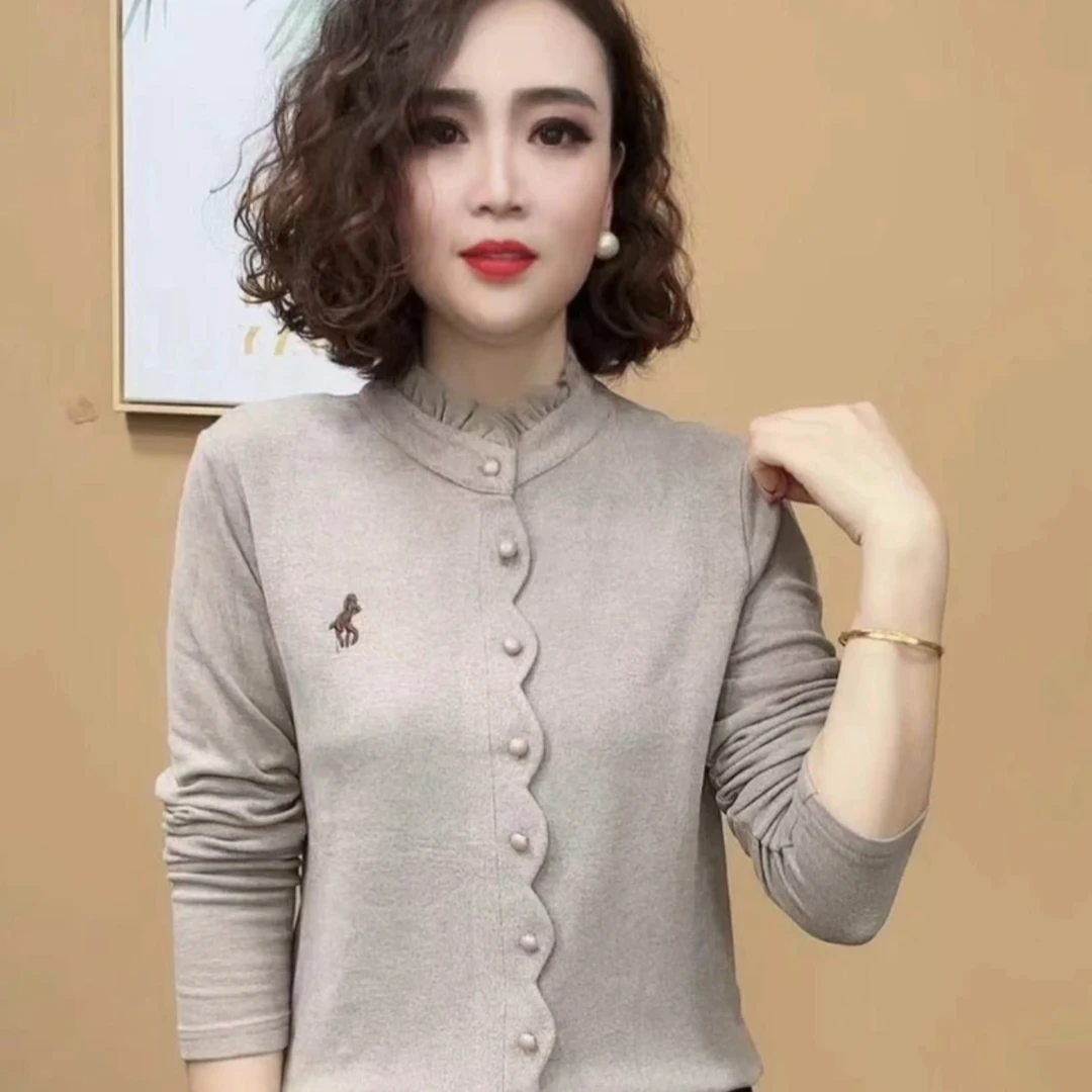 2024冬季新品时尚气质百搭长袖套头打底衫减龄女士上衣308