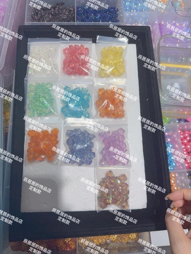 （不接受备注）韩国家定制透色糖果纸迷你小石头通孔diy配件