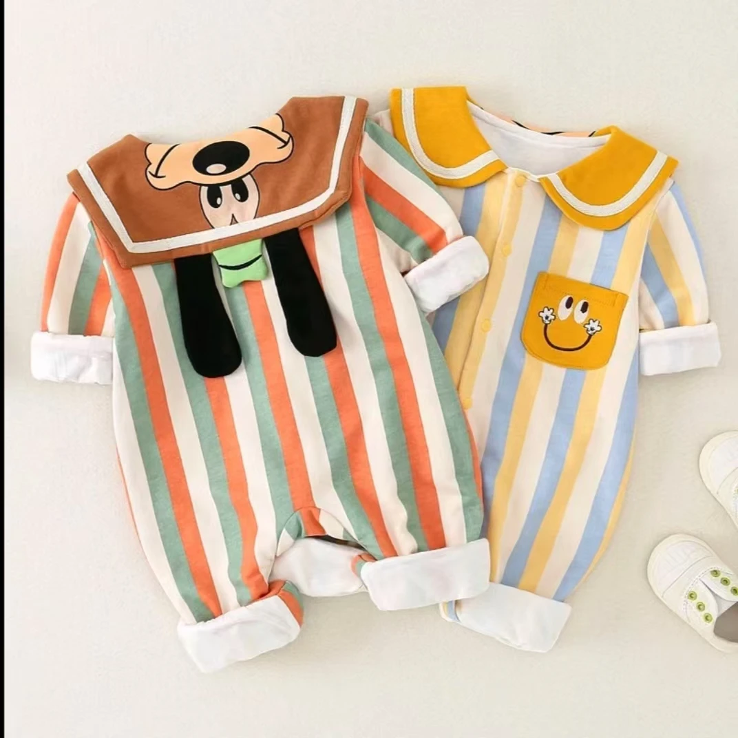 高飞狗卡通款竖条纹潮萌婴儿幼儿衣服宝宝衣服童装