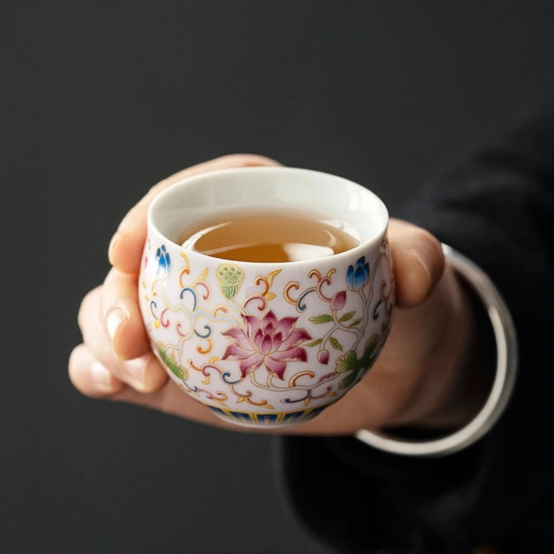 善茶局粉丝专享福利京隆堂粉色珐琅蛋杯陶瓷茶具主人杯