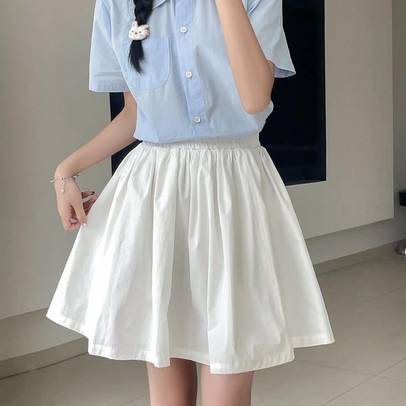 高腰a字半身裙女夏新款小个子显瘦小众可爱芭蕾风蓬蓬裙气质短裙