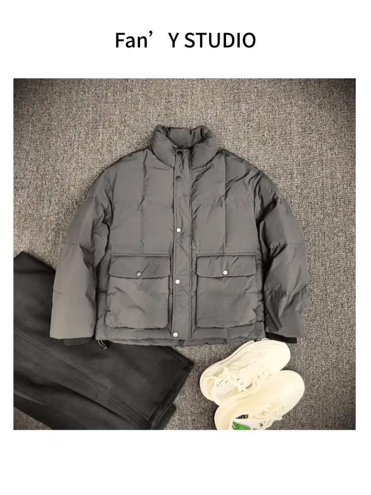Fan’Y STUDIO 男士羽绒服短款时尚保暖立领简约2024鸭绒