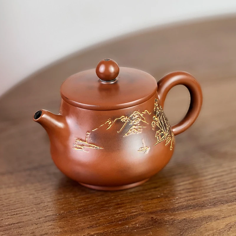 广西坭兴陶复古茶具 宽口壶 约160容量 全手工制作