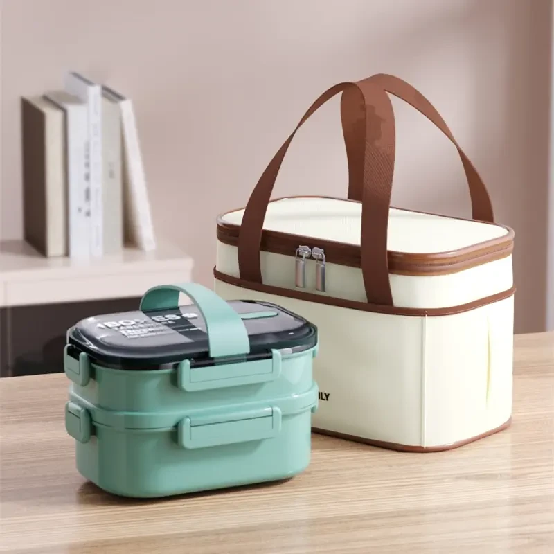 304不锈钢饭盒学生送饭便携双层手提2层便当盒双层餐盒上班族分格