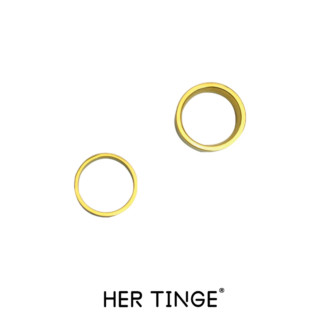 HERTINGE 钛钢戒指 气质网红小众设计戒指两件套