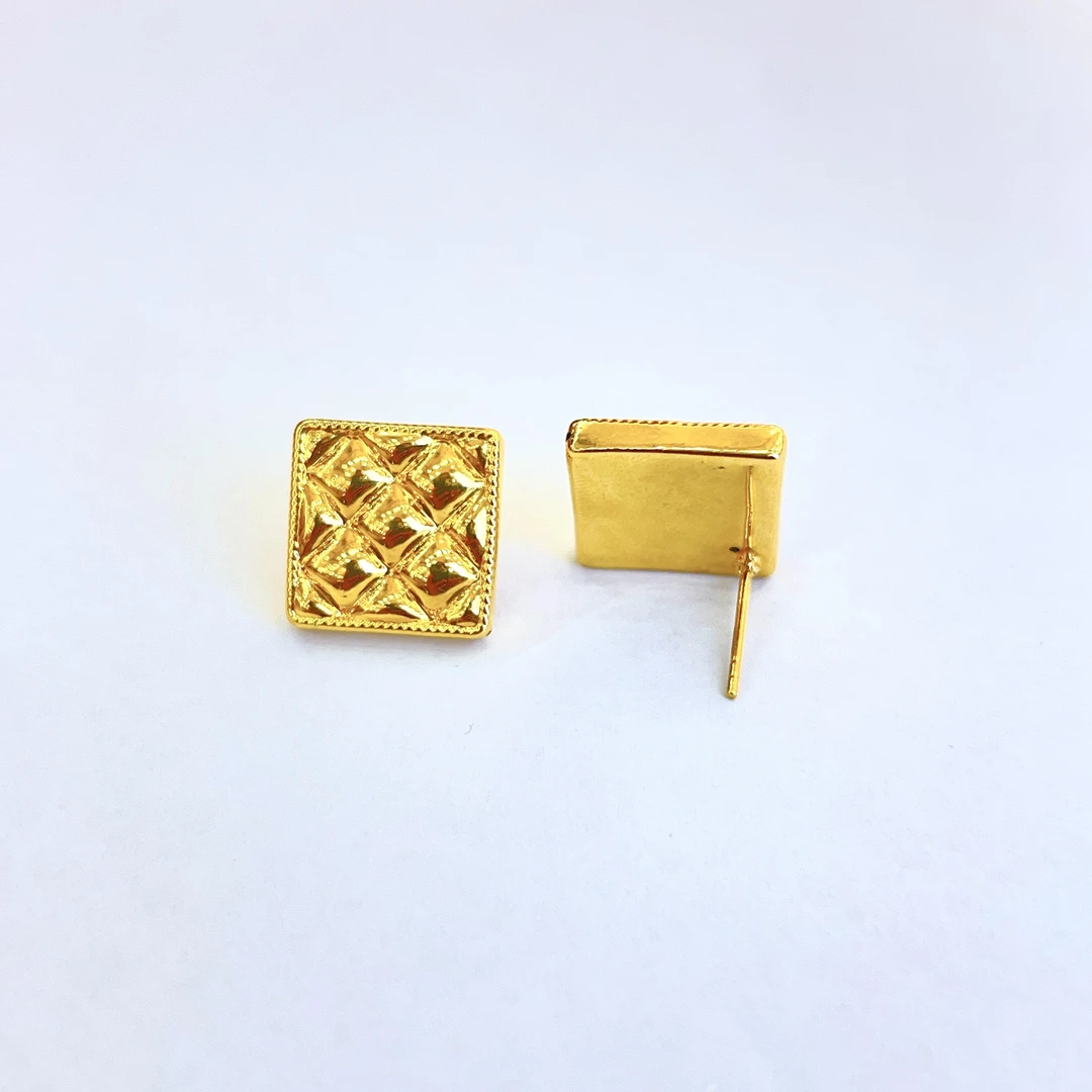 5D足金999港风耳饰