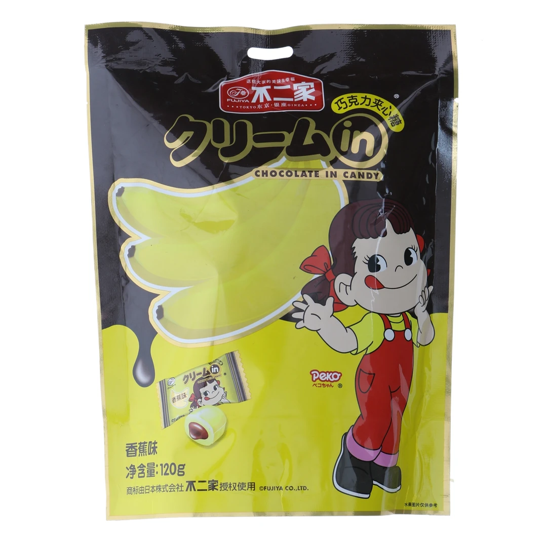 不二家巧克力夹心糖香蕉味 120g