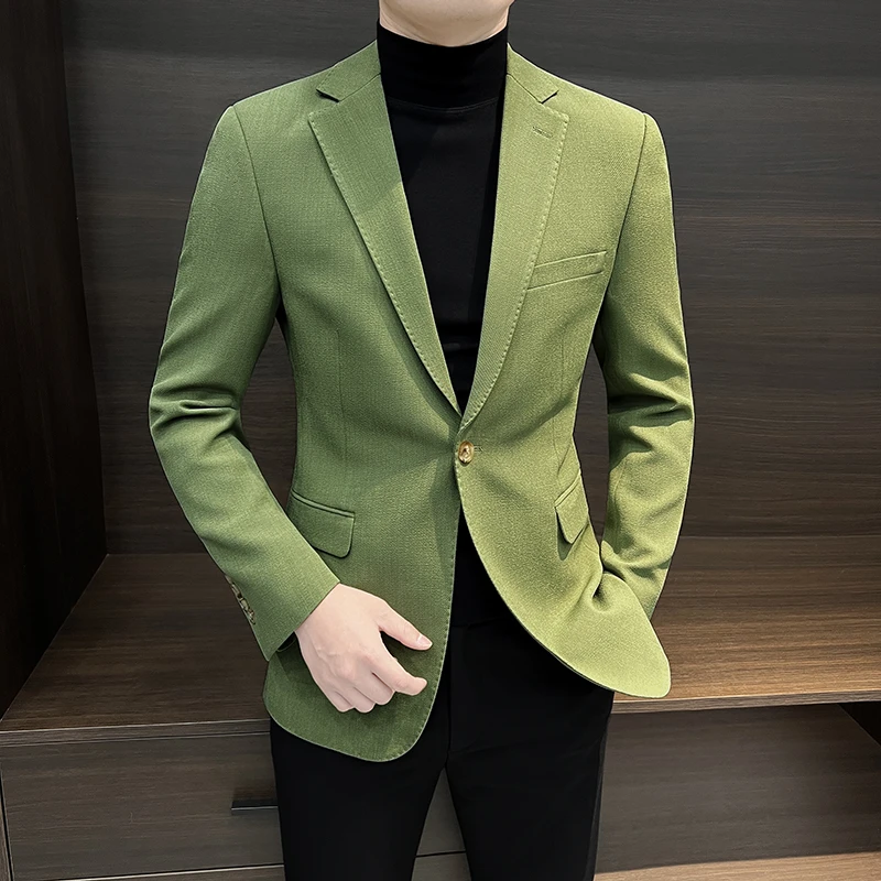 高级感痞帅商务小西装2026秋冬新款修身显瘦男士西服外套潮流百搭