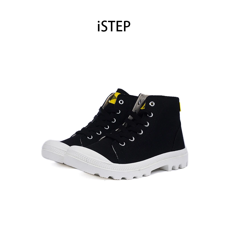 门店169 M&E(美国订单)iSTEP帆布马丁靴厚底增高工装透气高帮女鞋