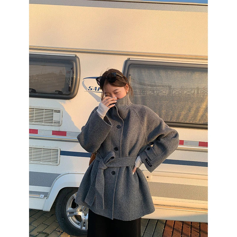 【冬日恋岛】RUYI如意 双面大衣 气质大牌 立领短款 羊毛外套女