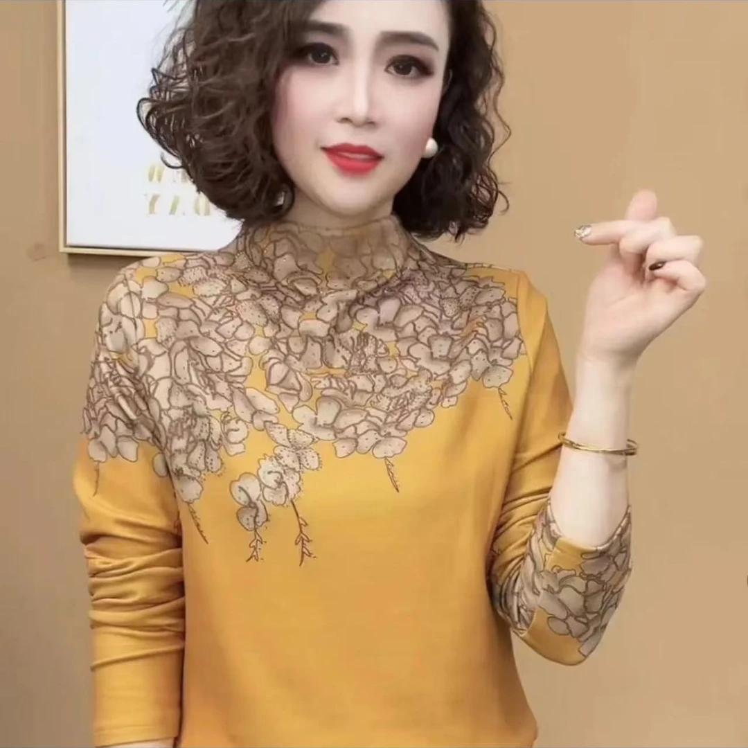 长袖显瘦洋气保暖半高领打底衫内搭宽松型外穿秋冬中长款网红