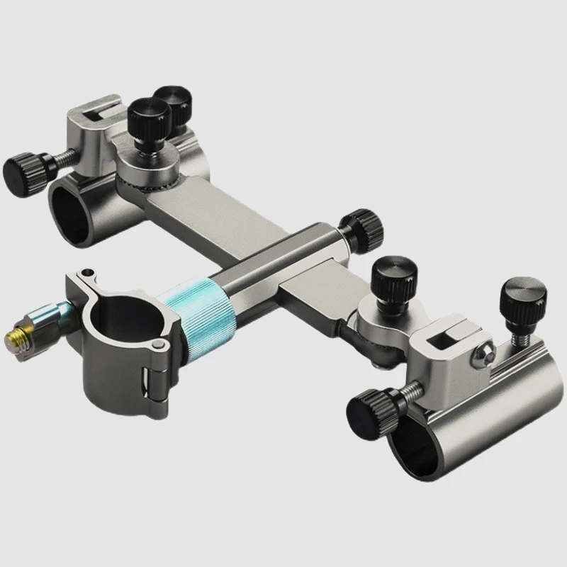 双炮台钓鱼支架可调通用钓椅架杆专用吊椅配件一拖二万向炮台支架