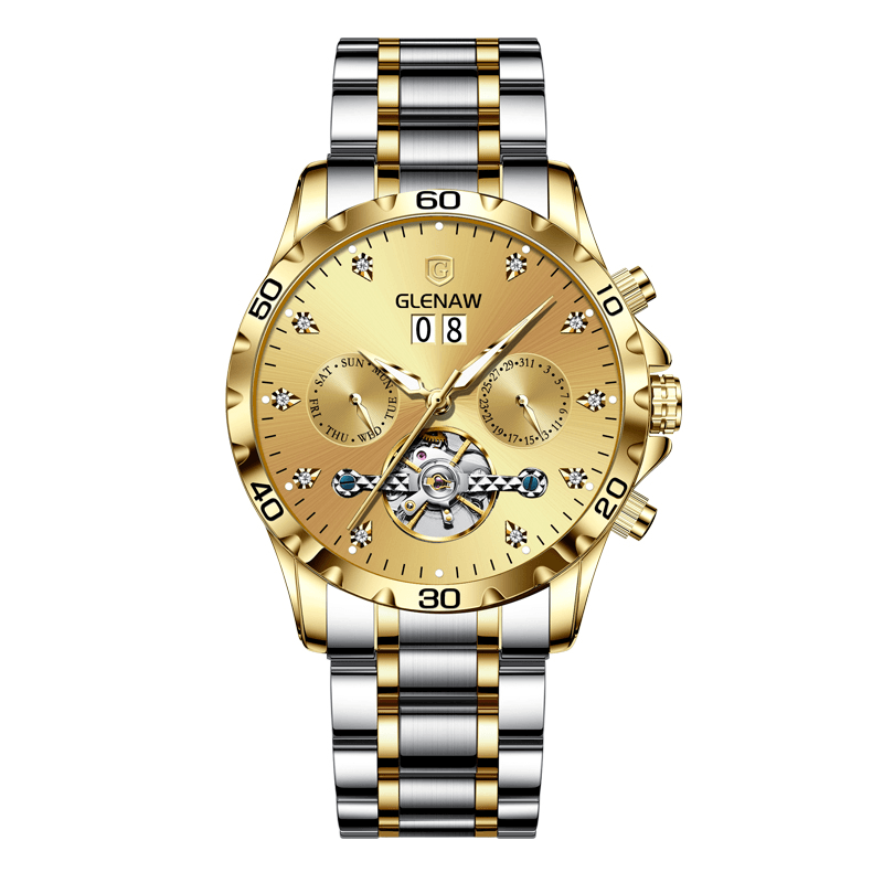 duriueu/杜里 【少玲JC】8933男款透底镂空多功能全自动机械腕表