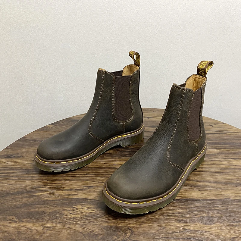 贝利牛皮固特异2976切尔西靴男女款疯马皮复古机车靴Dr博士马丁靴