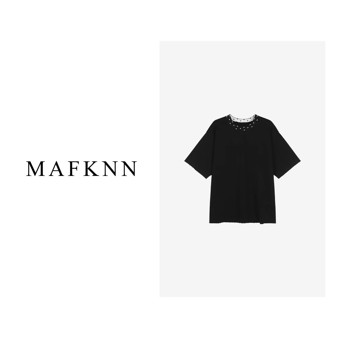 MAFKNN/玛肯时尚休闲百搭圆领潮流夏季纯色T恤MK10125