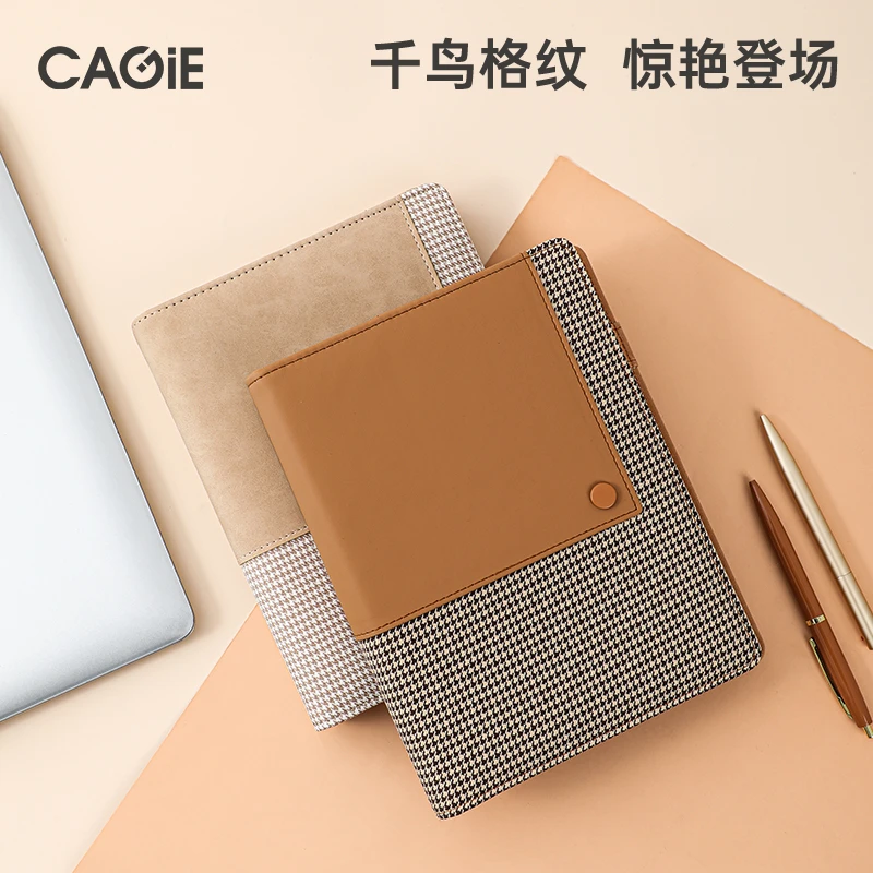 CAGIE/卡杰活页本a5笔记本子简约复古横线记事本会议记录可定制