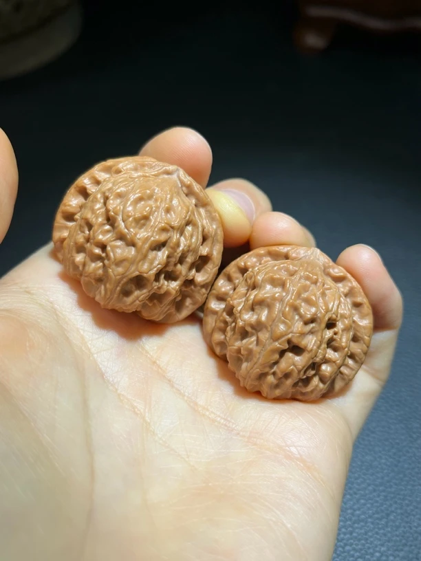 文玩核桃白狮子尺寸约35-39MM随机发已打底