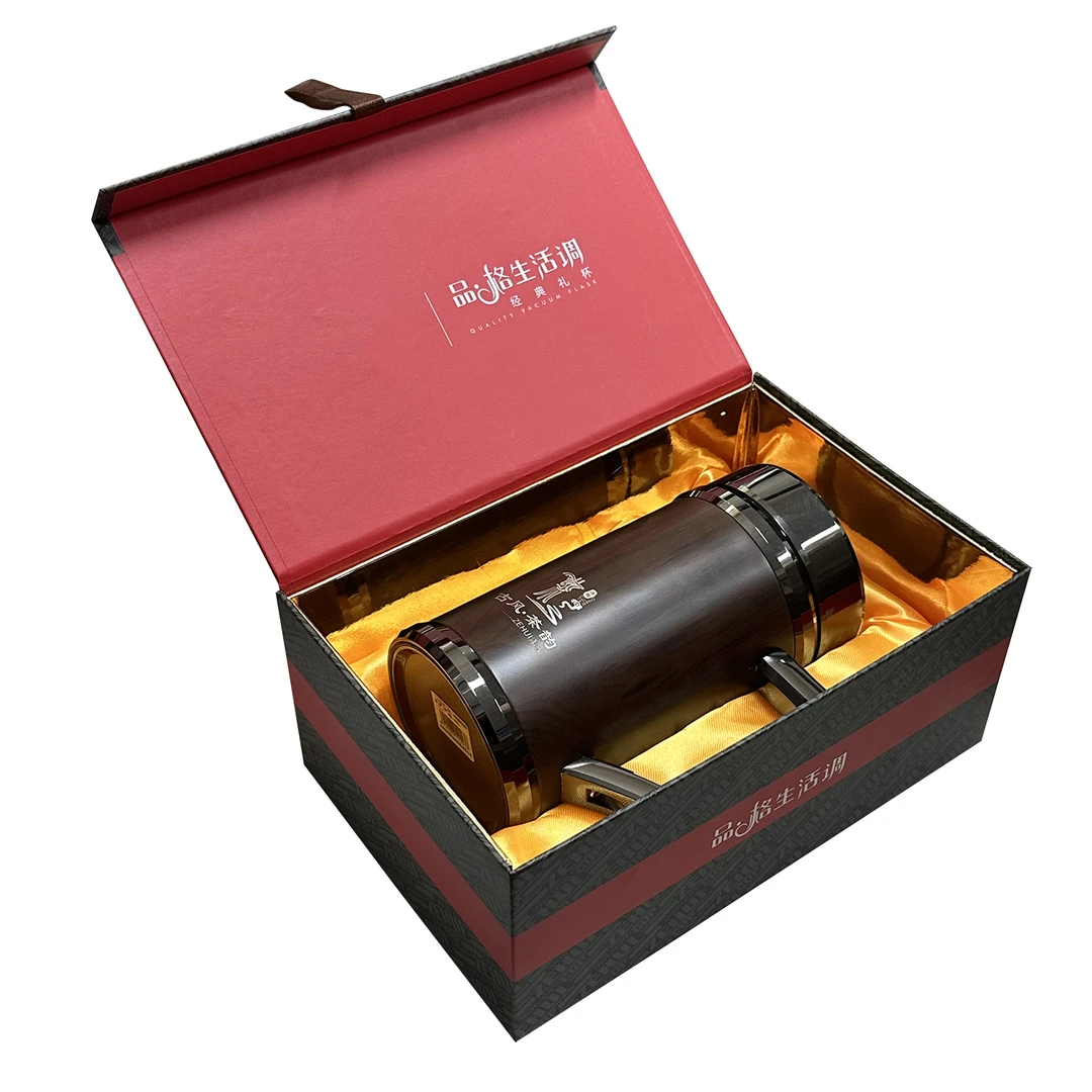 2024新款！男士手持便携紫砂内胆木纹保温杯G758