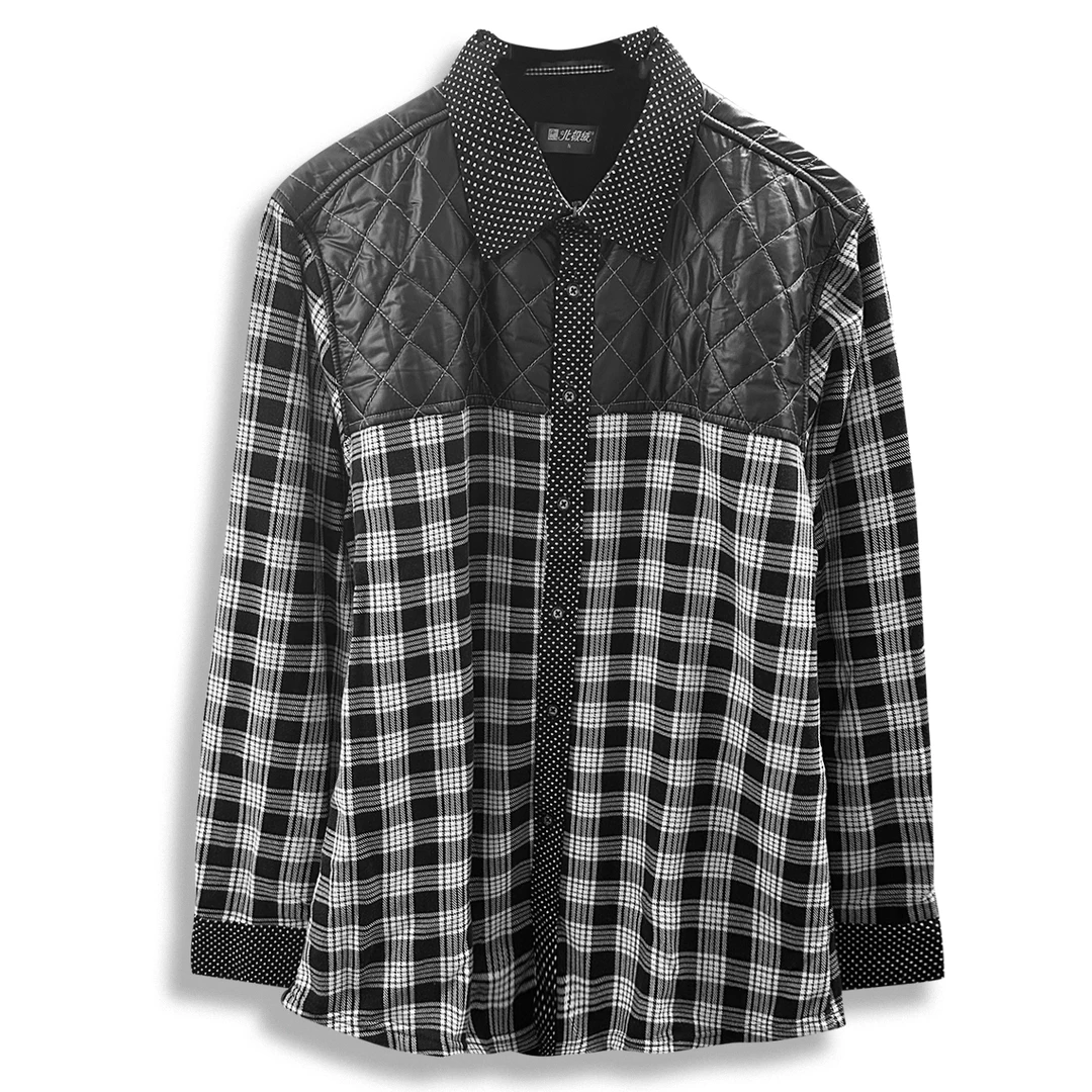 春秋新品！男士经典保暖衬衫秋冬格子衬衣G21912