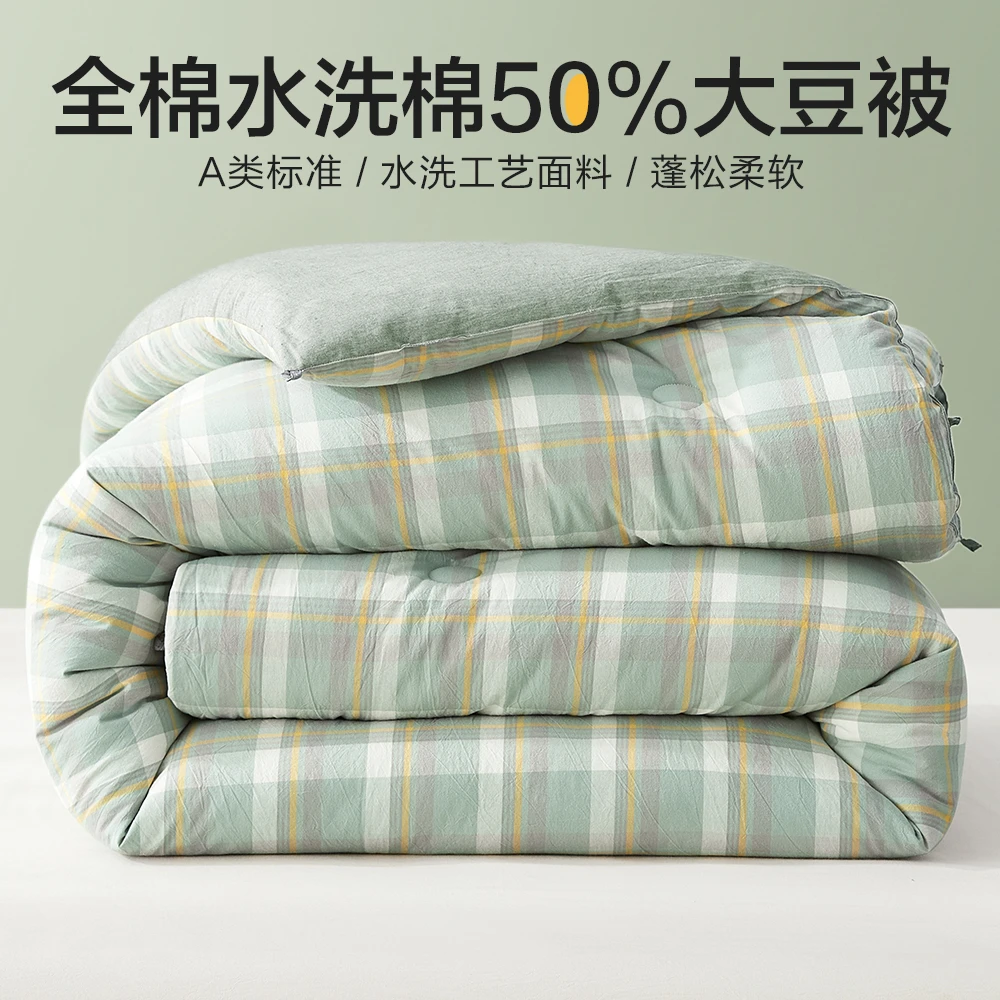 博洋50%大豆纤维水洗棉春秋柔软被芯双人被子四季通用—格致
