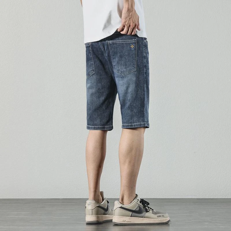 御蔻夏季牛仔短裤男款轻薄透气柔软亲肤五分休闲中裤水洗男雅丹风