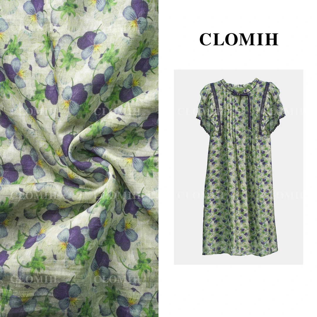 【蝶豆花】新款时尚碎花优雅气质显瘦百搭女装连衣裙24712