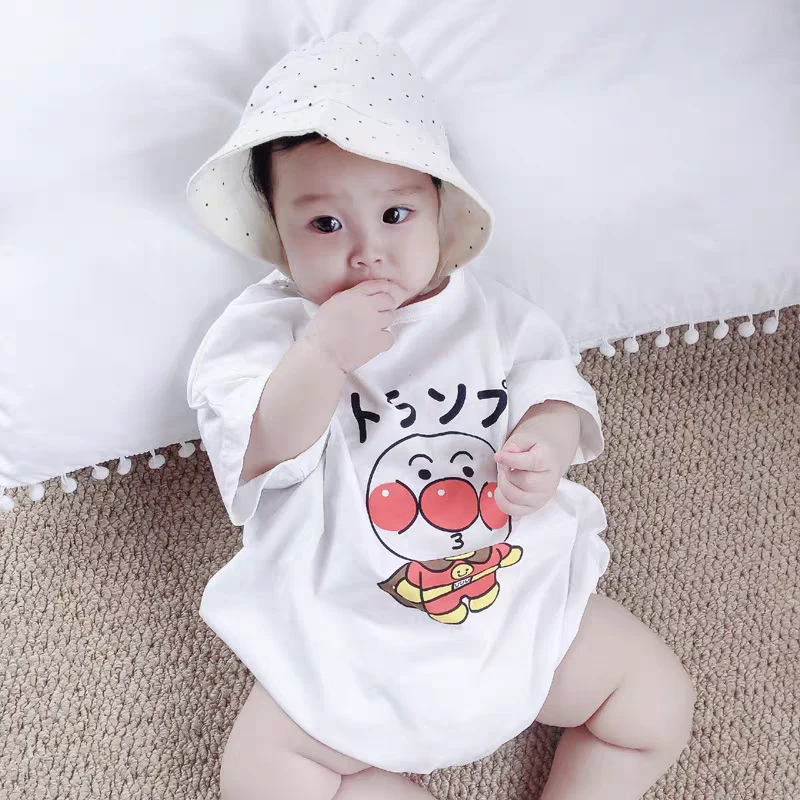 韩版夏季可爱卡通爬服男女宝宝宽松哈衣婴儿纯棉连体衣包屁衣薄款