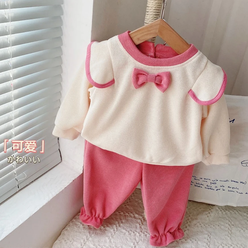婴幼儿套装女宝宝秋季洋气衣服纯棉两件套女童外出服网红两件套潮