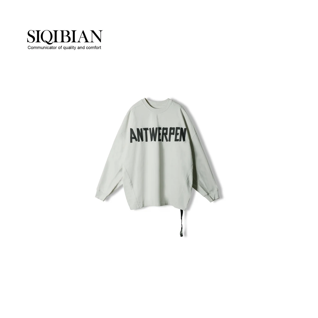 SIQIBIAN ｜24AW早秋新品休闲百搭廓形胶带长袖T恤-10419