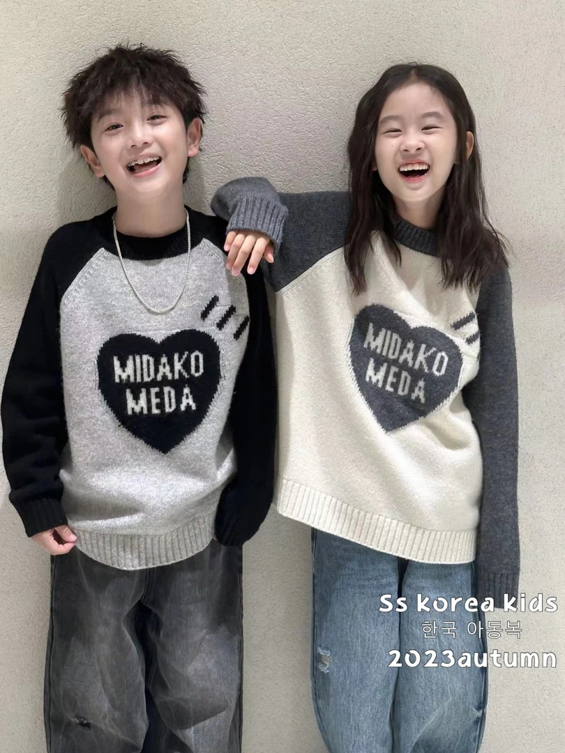 儿童秋冬新款加厚毛衣男女童针织衫洋气上衣加绒套头冬季保暖毛衣