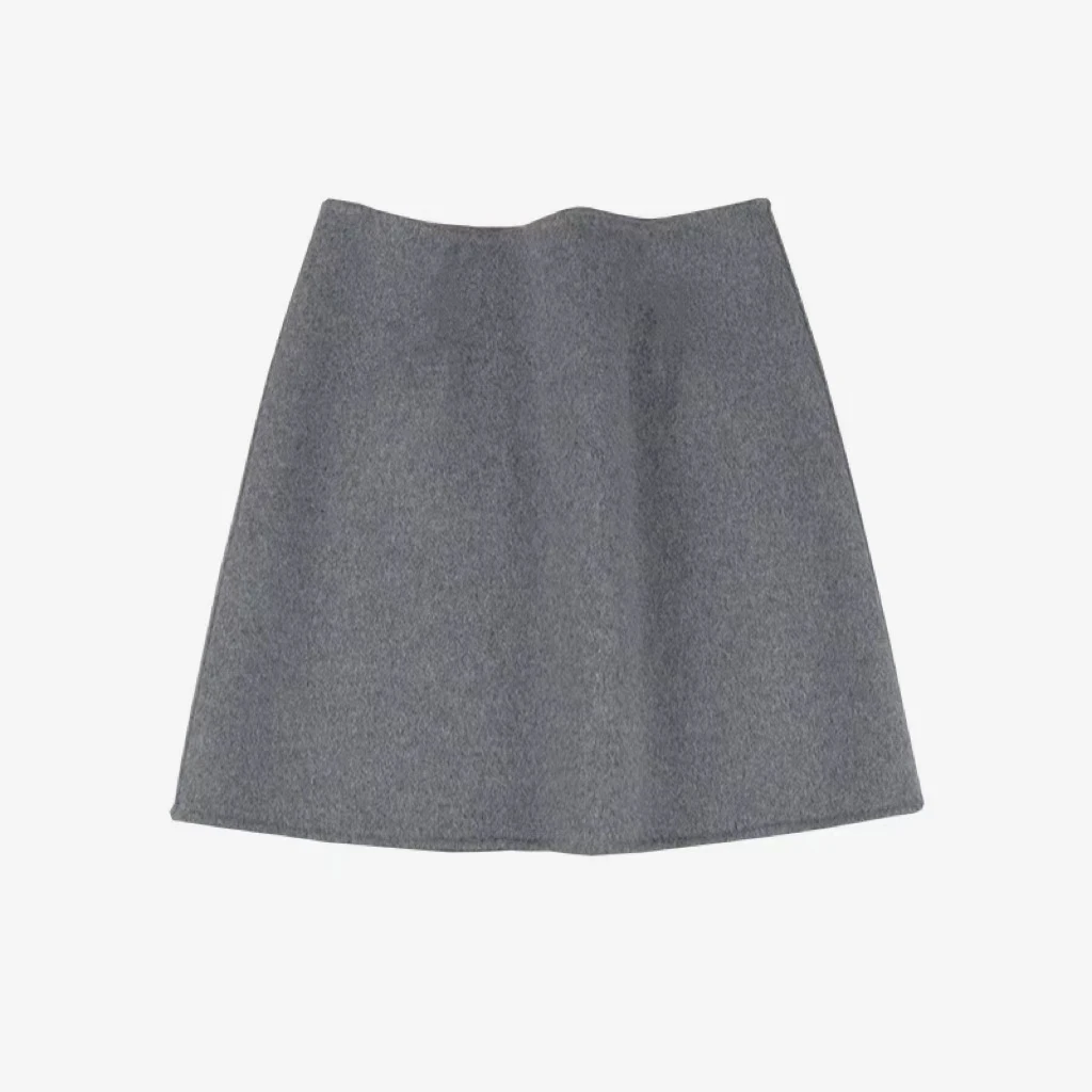 MAXINRUI 短款秋冬半身裙手工羊毛呢高腰A版百搭裙R8081