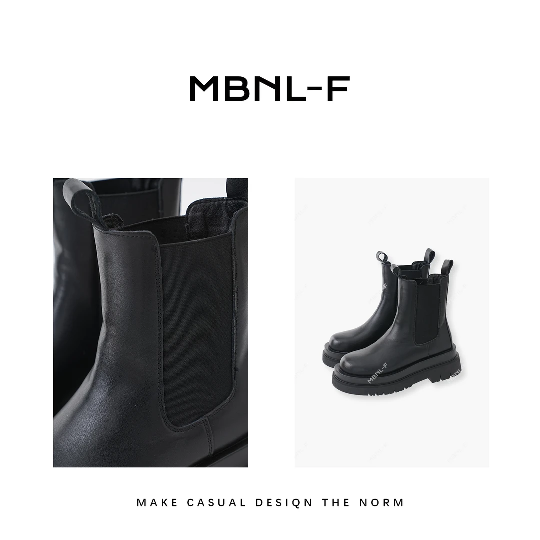MBNL-F【经典款真皮短靴】2023F/W新品 厚底大头真皮短靴 XM-XZ8518