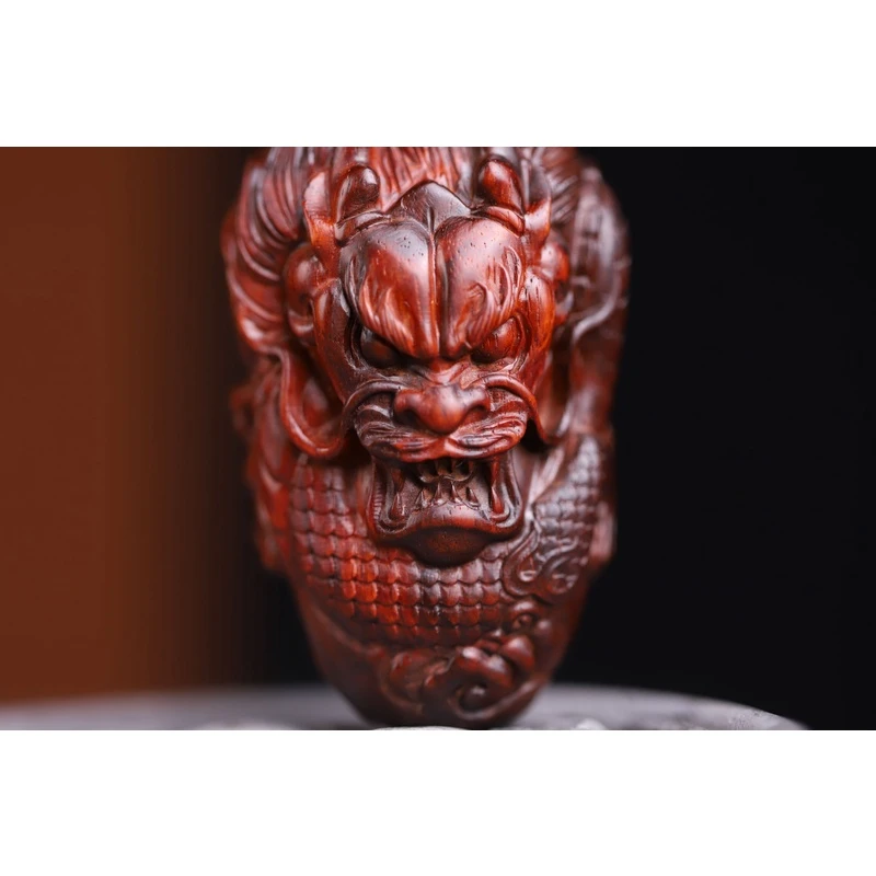 印度小叶紫檀盘龙手把件实心红木雕刻木雕随身携带龙形工艺品