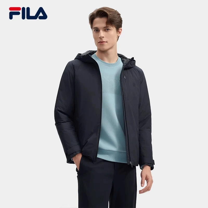 斐乐男士【时尚百搭羽绒服】2024冬季新款连帽薄款外套欧若风