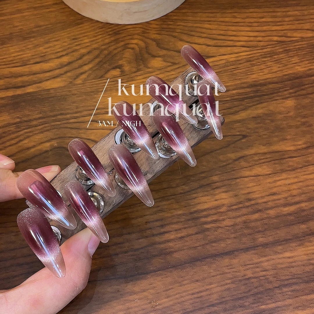 —Nail「陛下/ 猫眼/纯欲温柔暖色显白高级纯手工穿戴甲 可拆卸