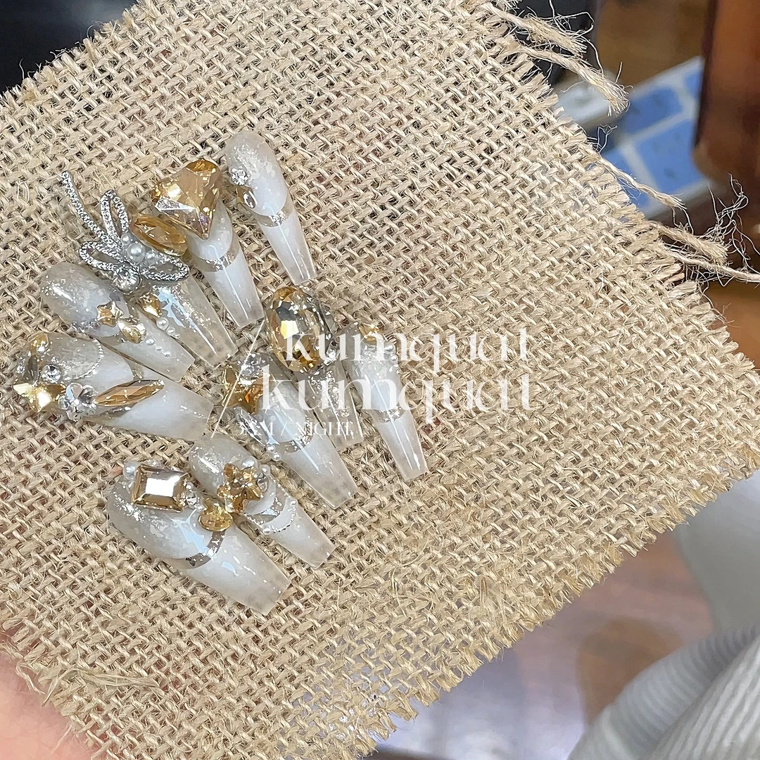 —Nail「揽秋/东洲镂空法式/秋冬暖色显白高级纯手工穿戴甲 可拆卸