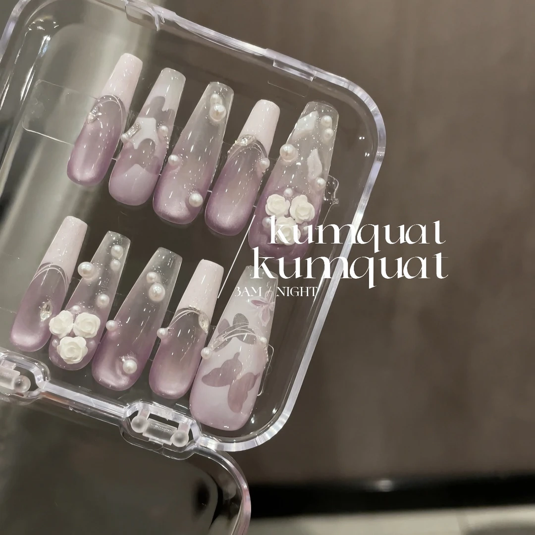 —Nail「黛尾花」/温柔风/纯手工穿戴甲 可拆卸