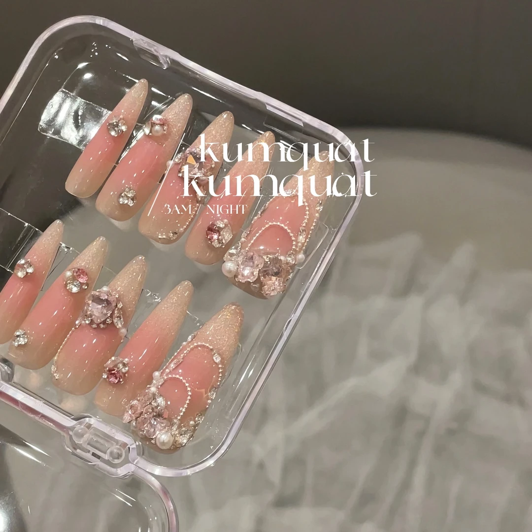 —Nail「微凉」/腮红猫眼钢珠拼钻/纯手工穿戴甲 可拆卸