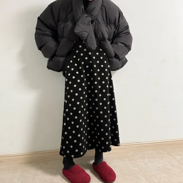 短款羽羽女士秋冬带围巾休闲韩版白色网红潮流
