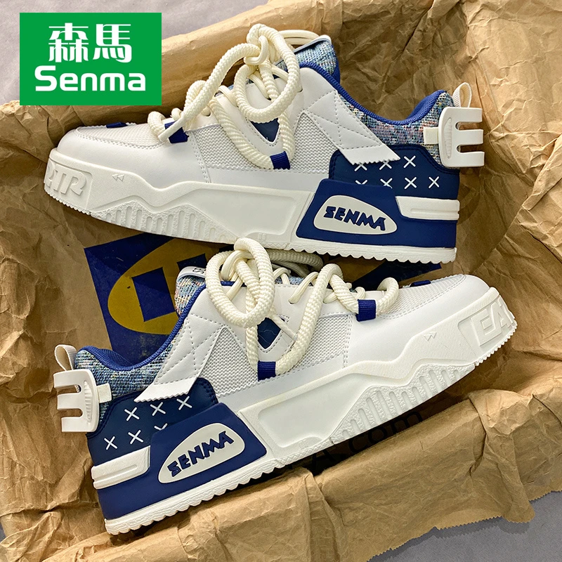 SENMA/森马网红男鞋2025新款冬季透气网面板鞋青少年百搭休闲潮鞋