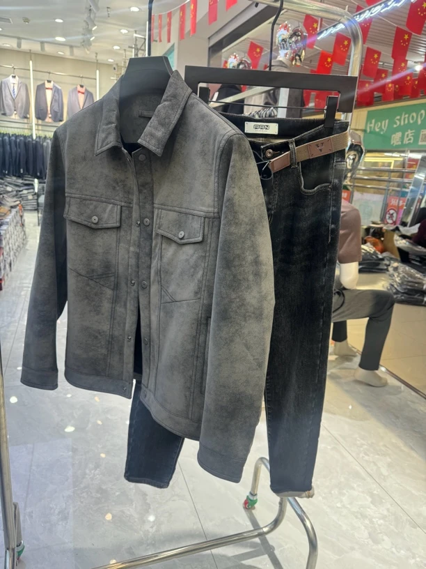 秋冬款加绒休闲皮衣夹克