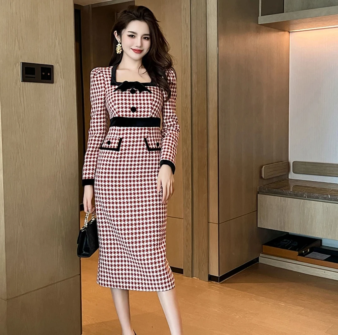 七爷定制 国内设计师品牌 法式气质名媛显瘦优雅时尚连衣裙50683