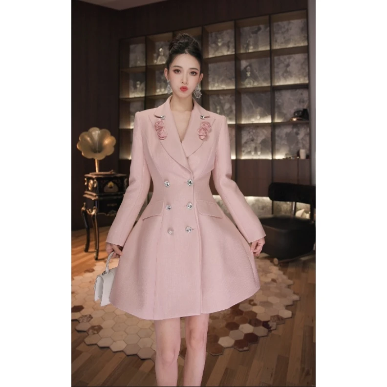 七爷定制 国内设计师品牌 时尚显瘦法式性感气质名媛连衣裙61096